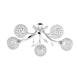 6575-5CC Belis Li Chrome 5 Light Flush Light