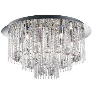 9198-8CC Beatrix Chrome Blue LED 8 Light Flush Light