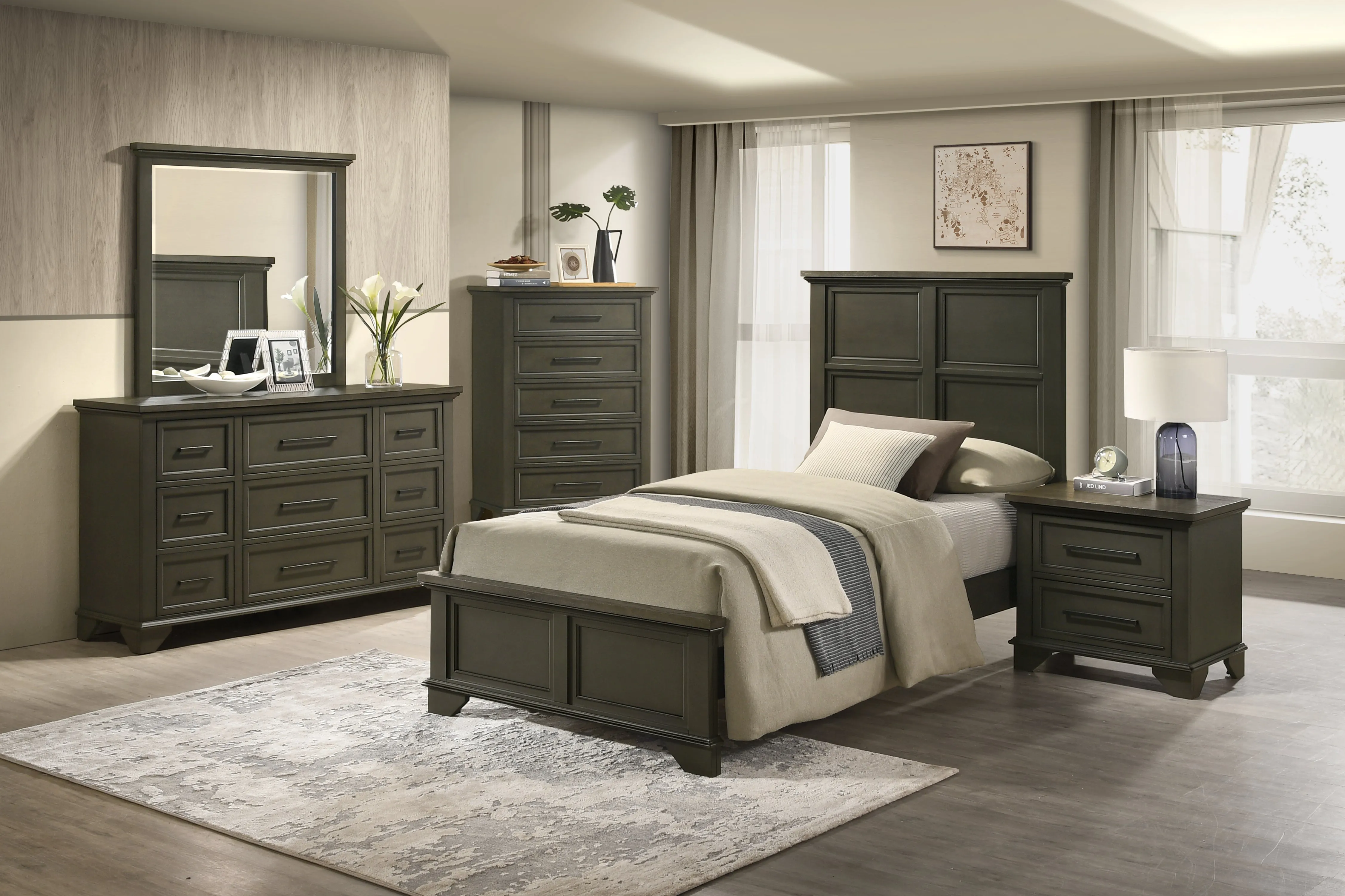 Abigail 5-Drawer Chest - Grey