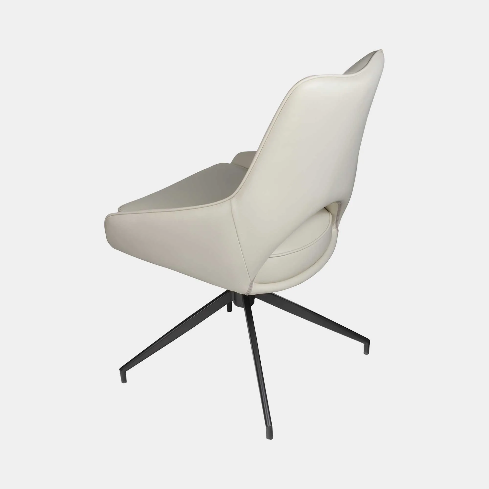 Alba - Swivel Dining Chair In Beige PU