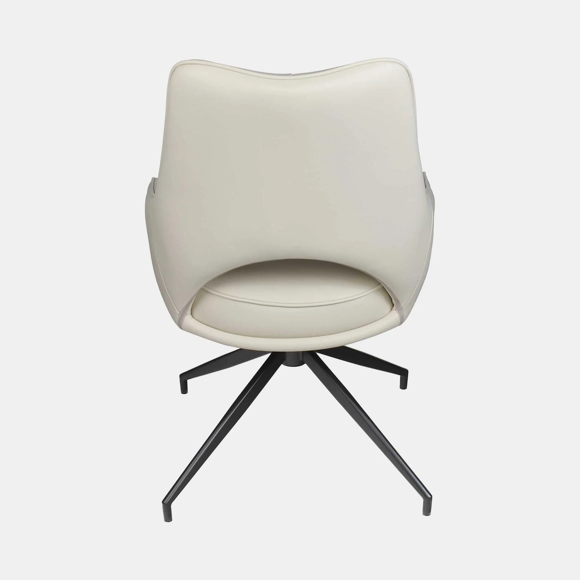 Alba - Swivel Dining Chair In Beige PU