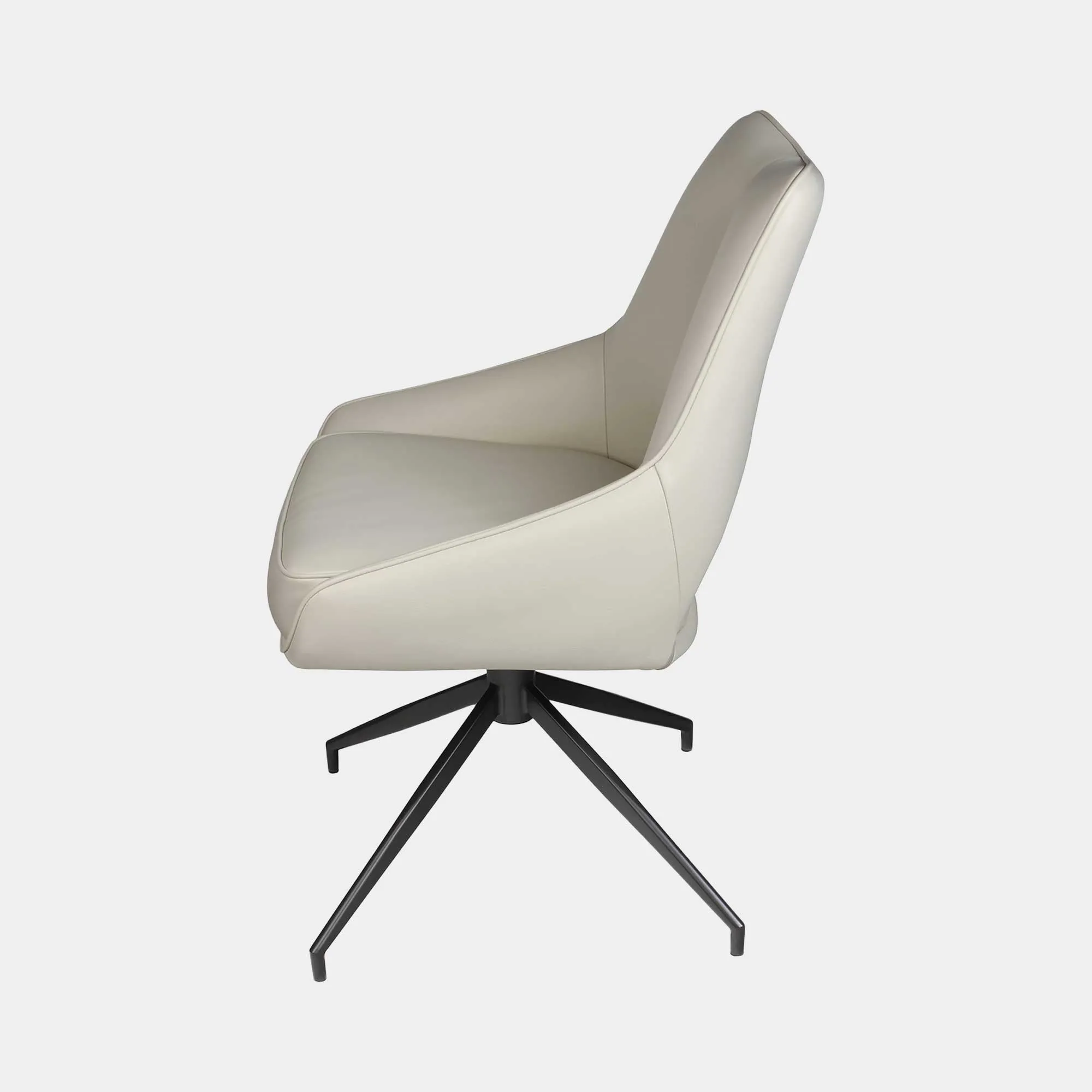 Alba - Swivel Dining Chair In Beige PU