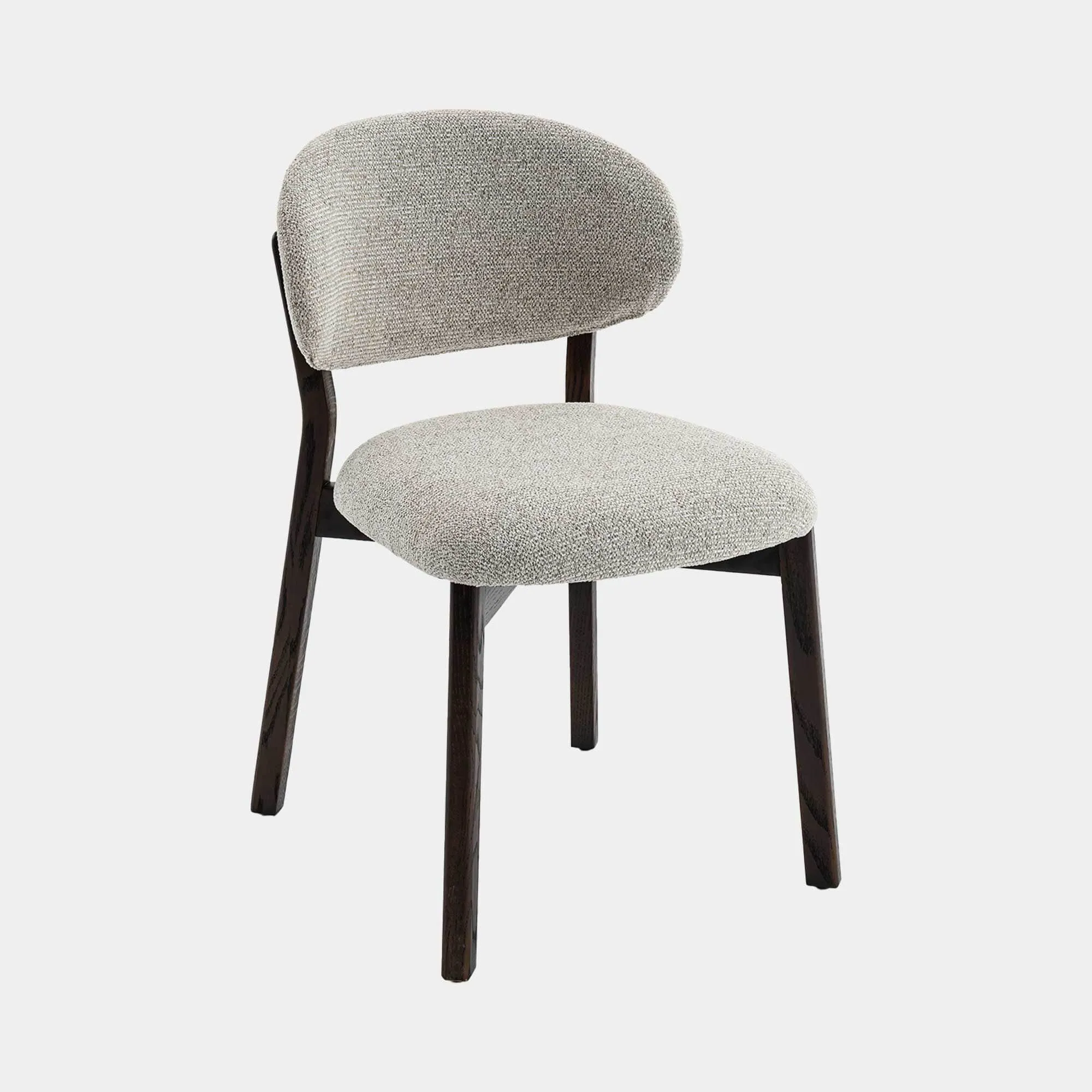 Albany - Dining Chair In Light Grey Fabric With Dark Oak Leg