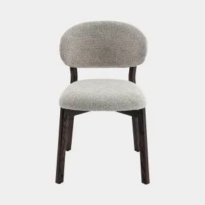 Albany - Dining Chair In Light Grey Fabric With Dark Oak Leg
