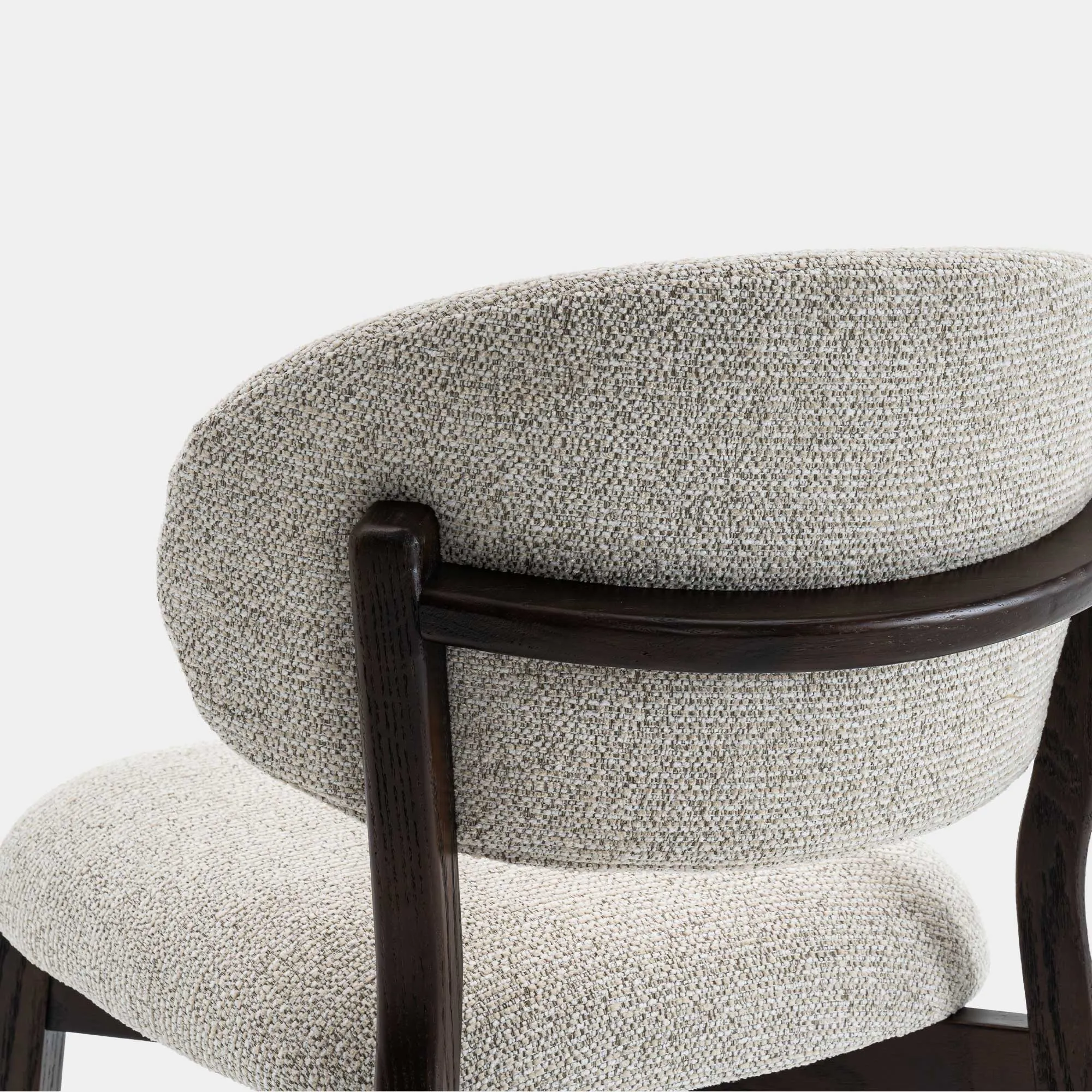 Albany - Dining Chair In Light Grey Fabric With Dark Oak Leg