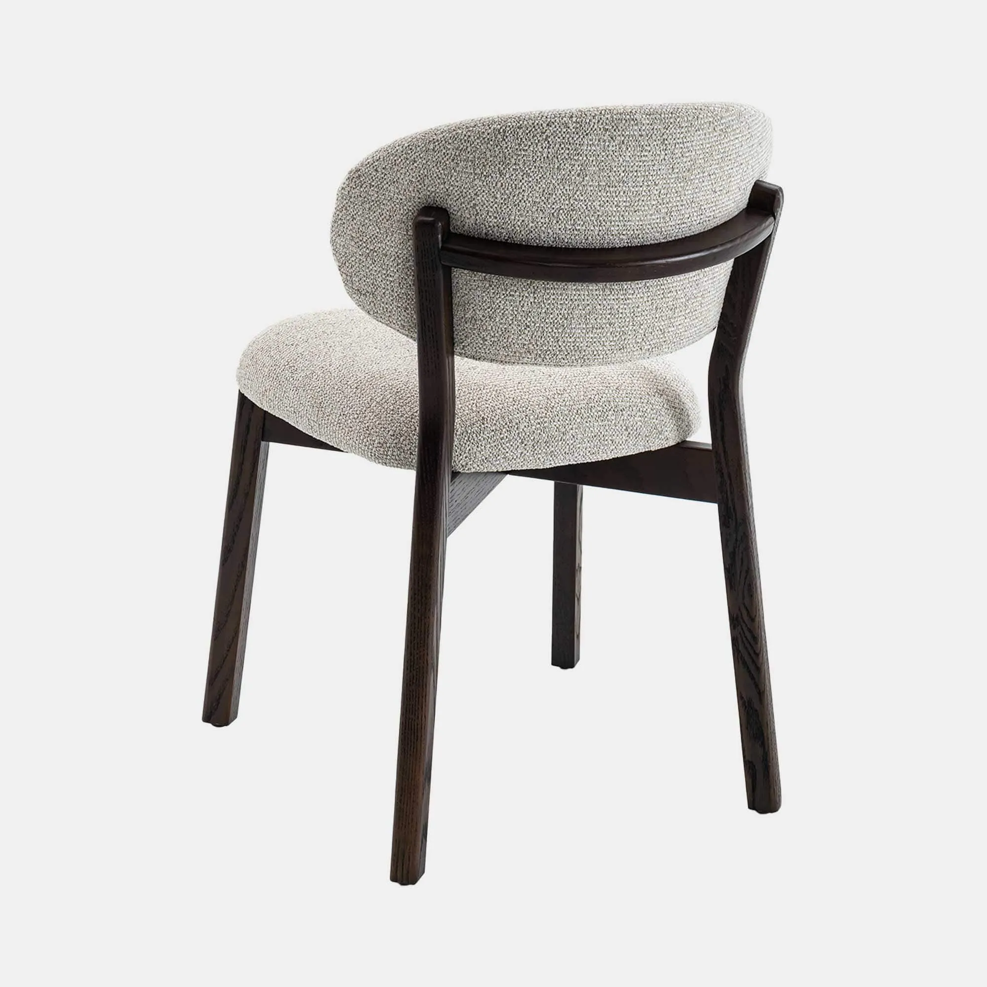 Albany - Dining Chair In Light Grey Fabric With Dark Oak Leg