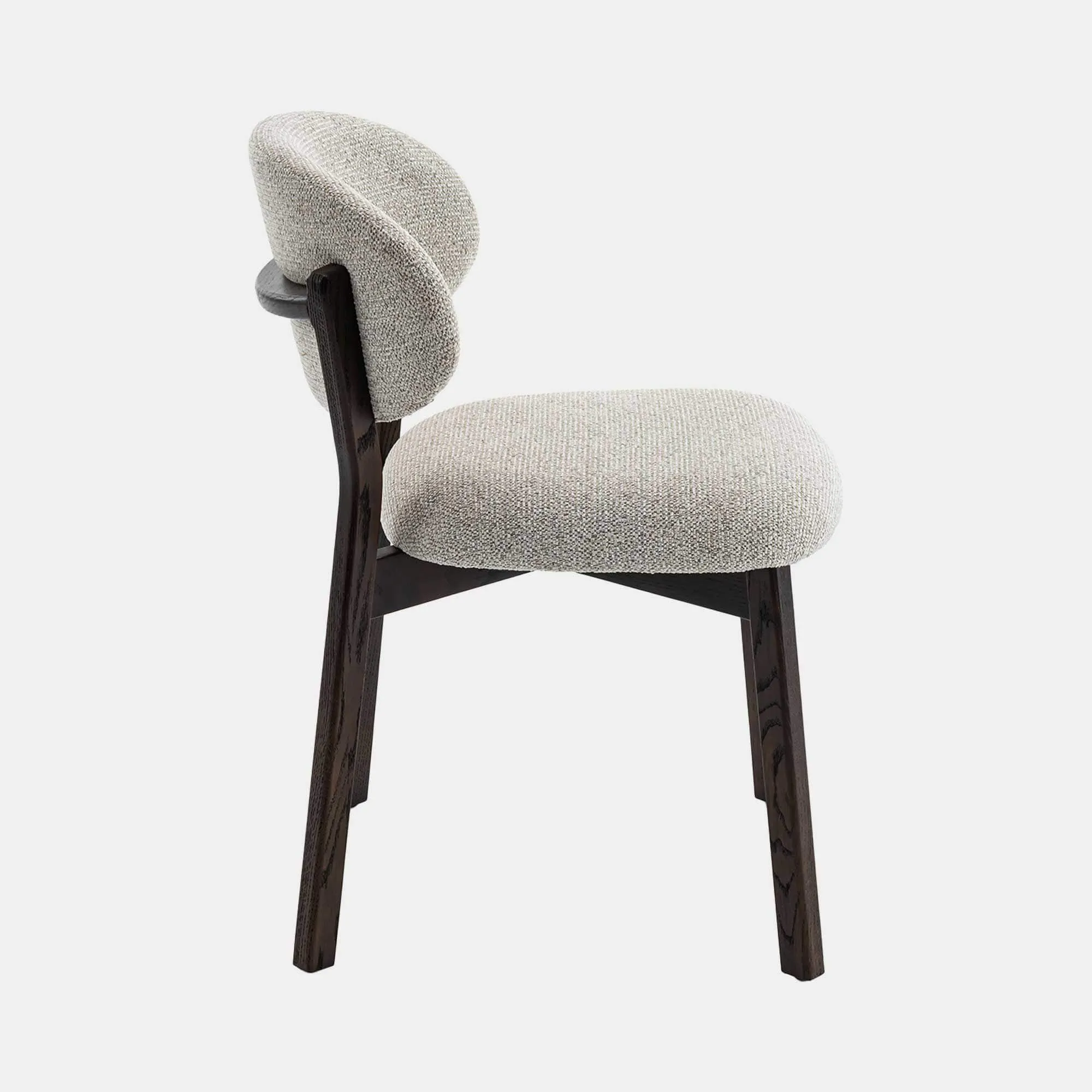Albany - Dining Chair In Light Grey Fabric With Dark Oak Leg