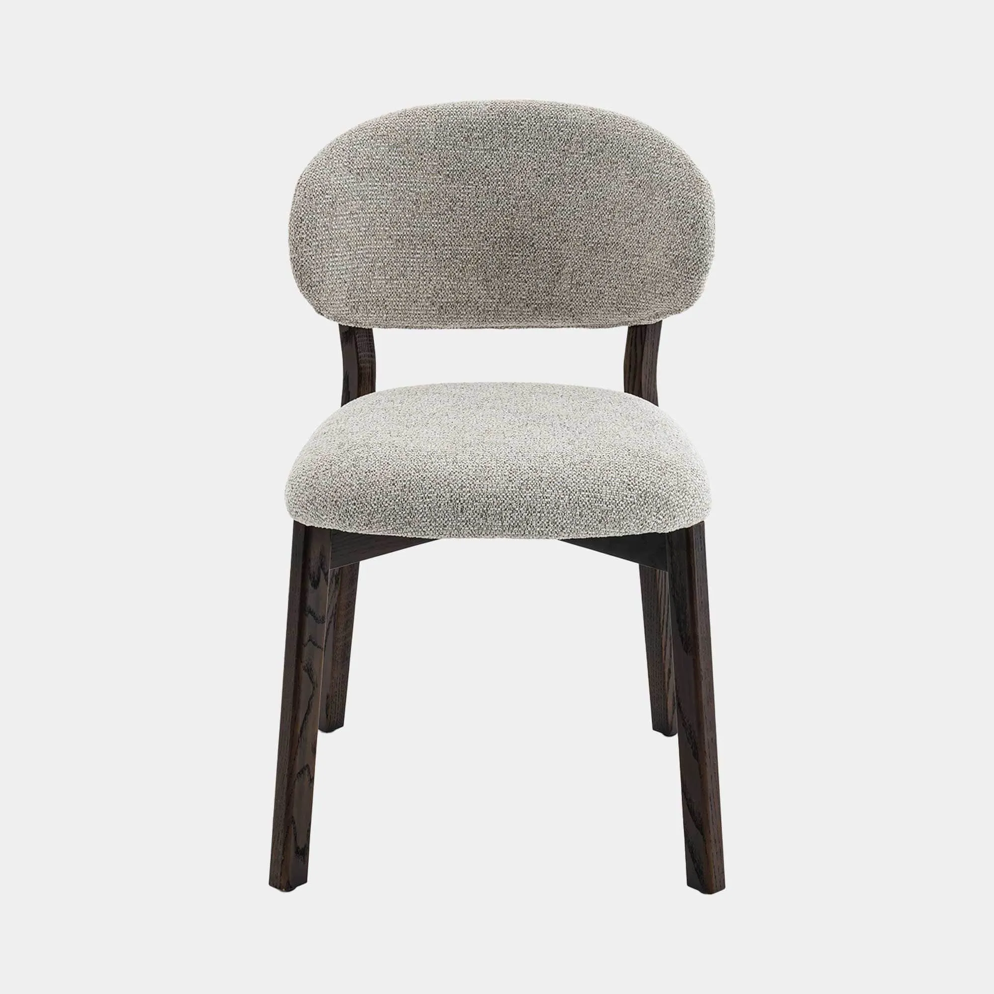 Albany - Dining Chair In Light Grey Fabric With Dark Oak Leg
