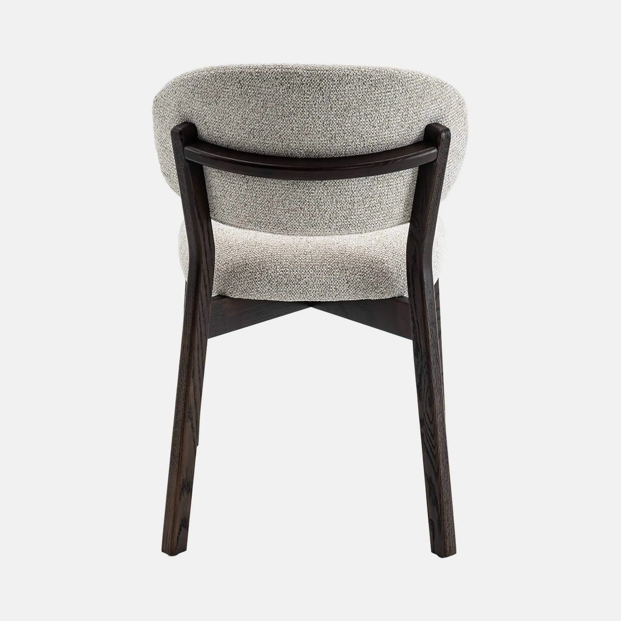 Albany - Dining Chair In Light Grey Fabric With Dark Oak Leg