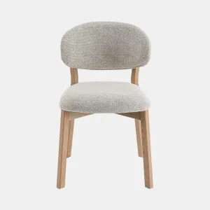 Albany - Dining Chair In Light Grey Fabric With Natural Oak Leg