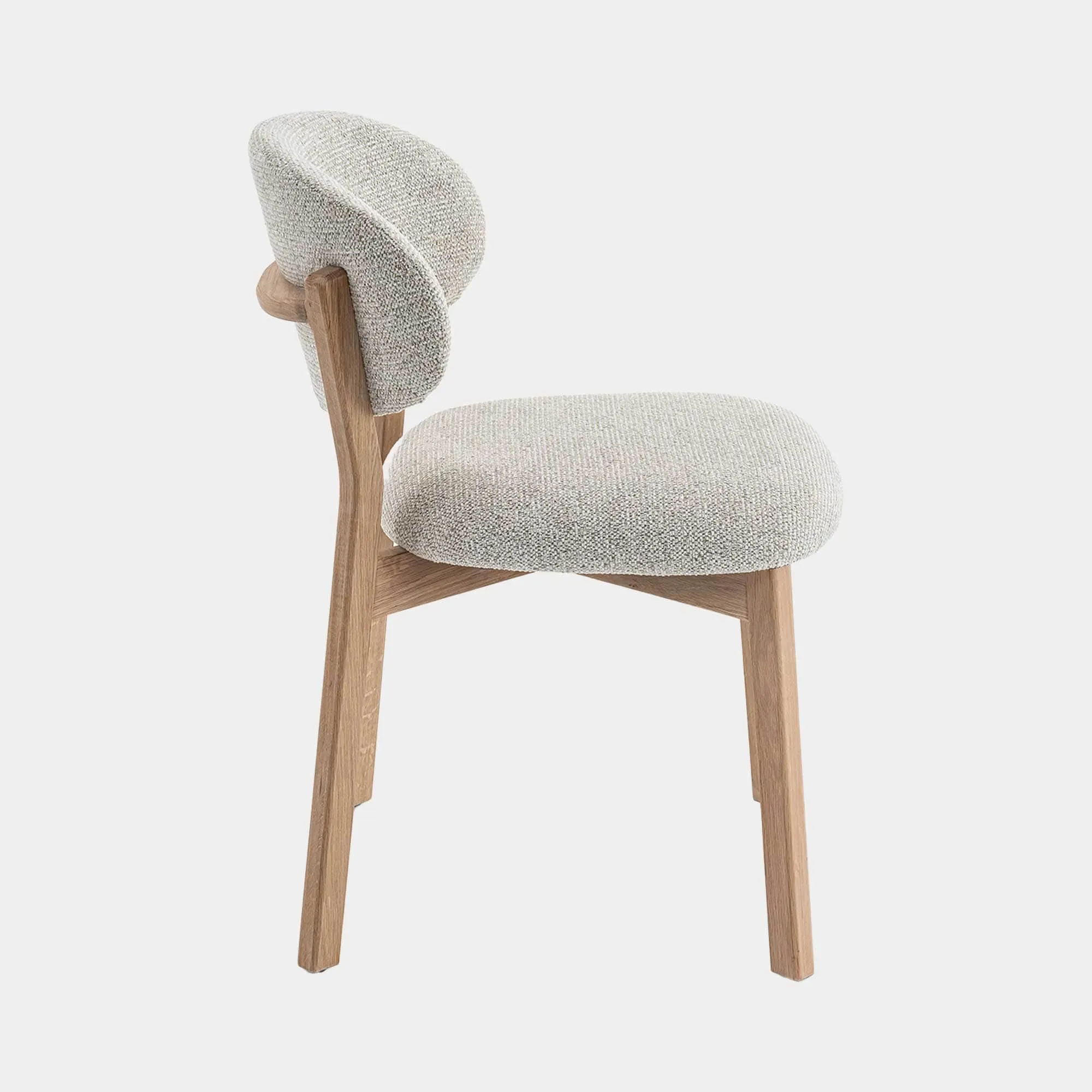 Albany - Dining Chair In Light Grey Fabric With Natural Oak Leg