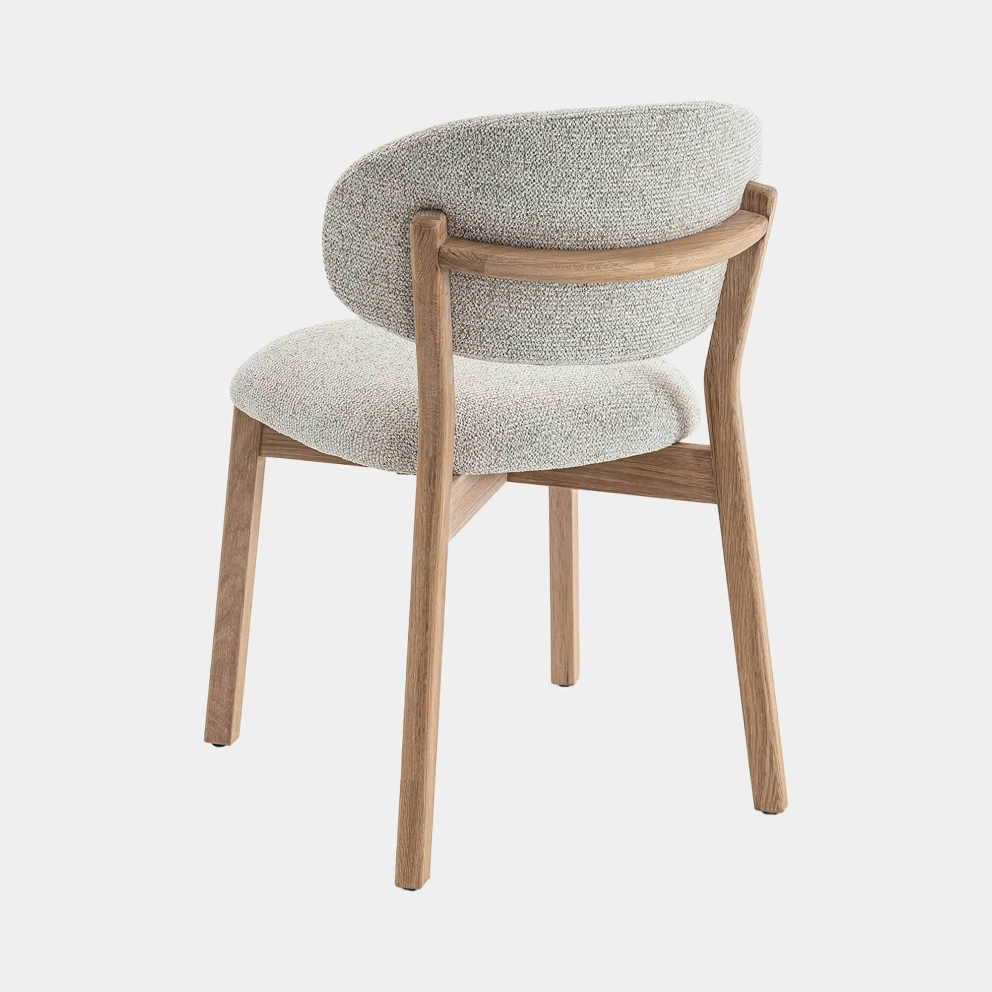 Albany - Dining Chair In Light Grey Fabric With Natural Oak Leg