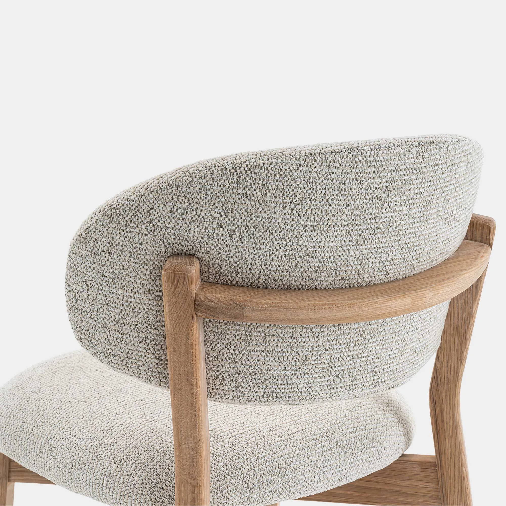 Albany - Dining Chair In Light Grey Fabric With Natural Oak Leg
