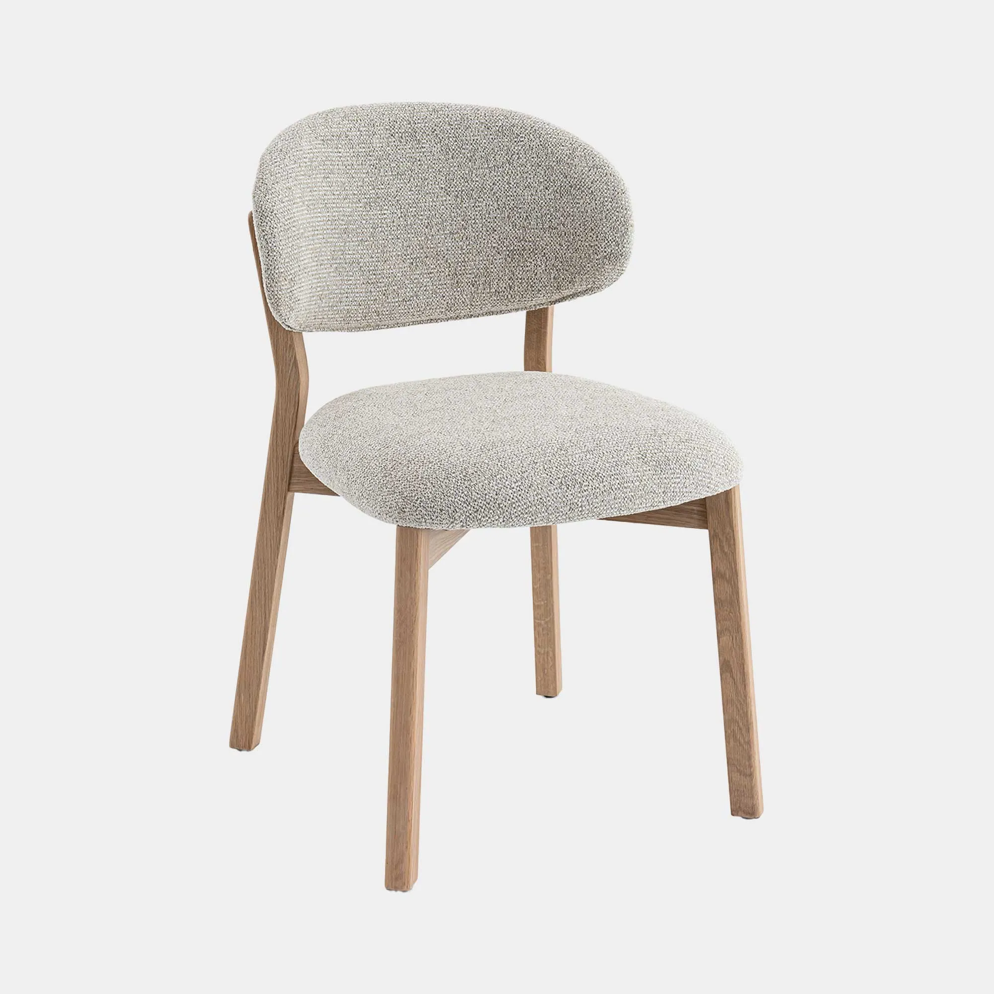 Albany - Dining Chair In Light Grey Fabric With Natural Oak Leg