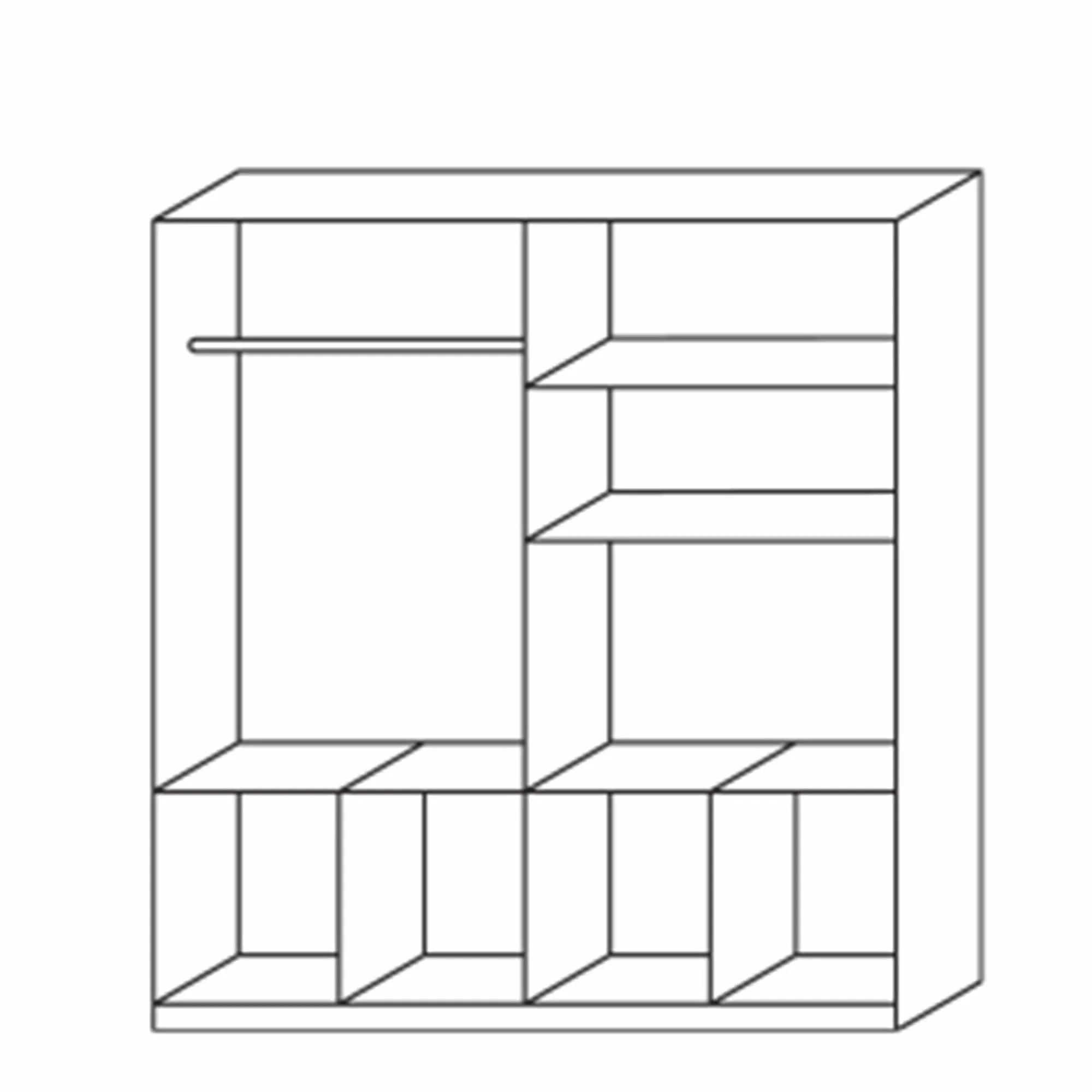 Amalfi - Mirrored Combi Wardrobe