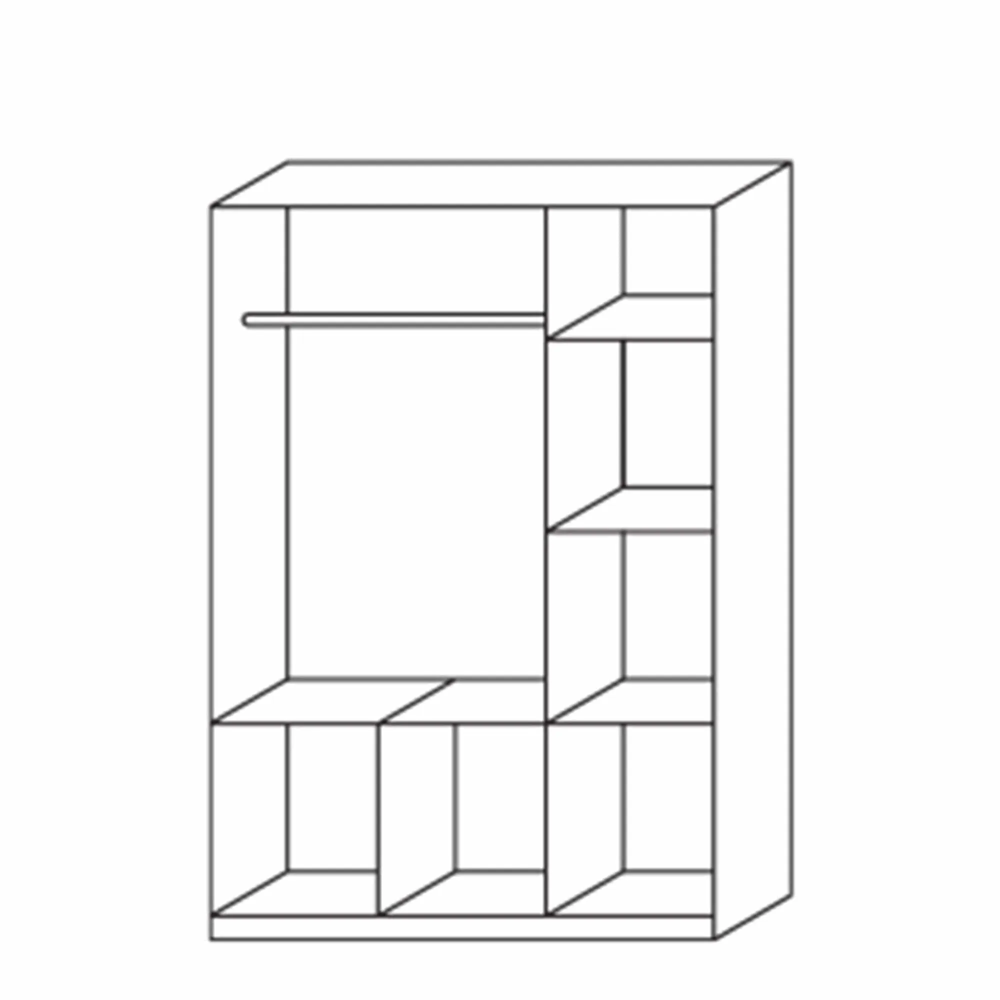 Amalfi - Mirrored Combi Wardrobe