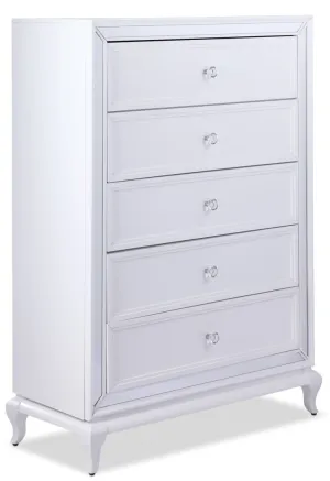 Arctic Ice 5 Drawer Chest - White