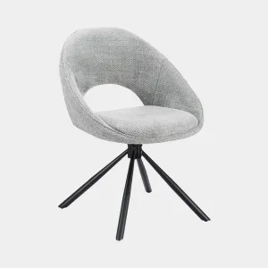 Argento - Swivel Dining Chair In Grey Fabric
