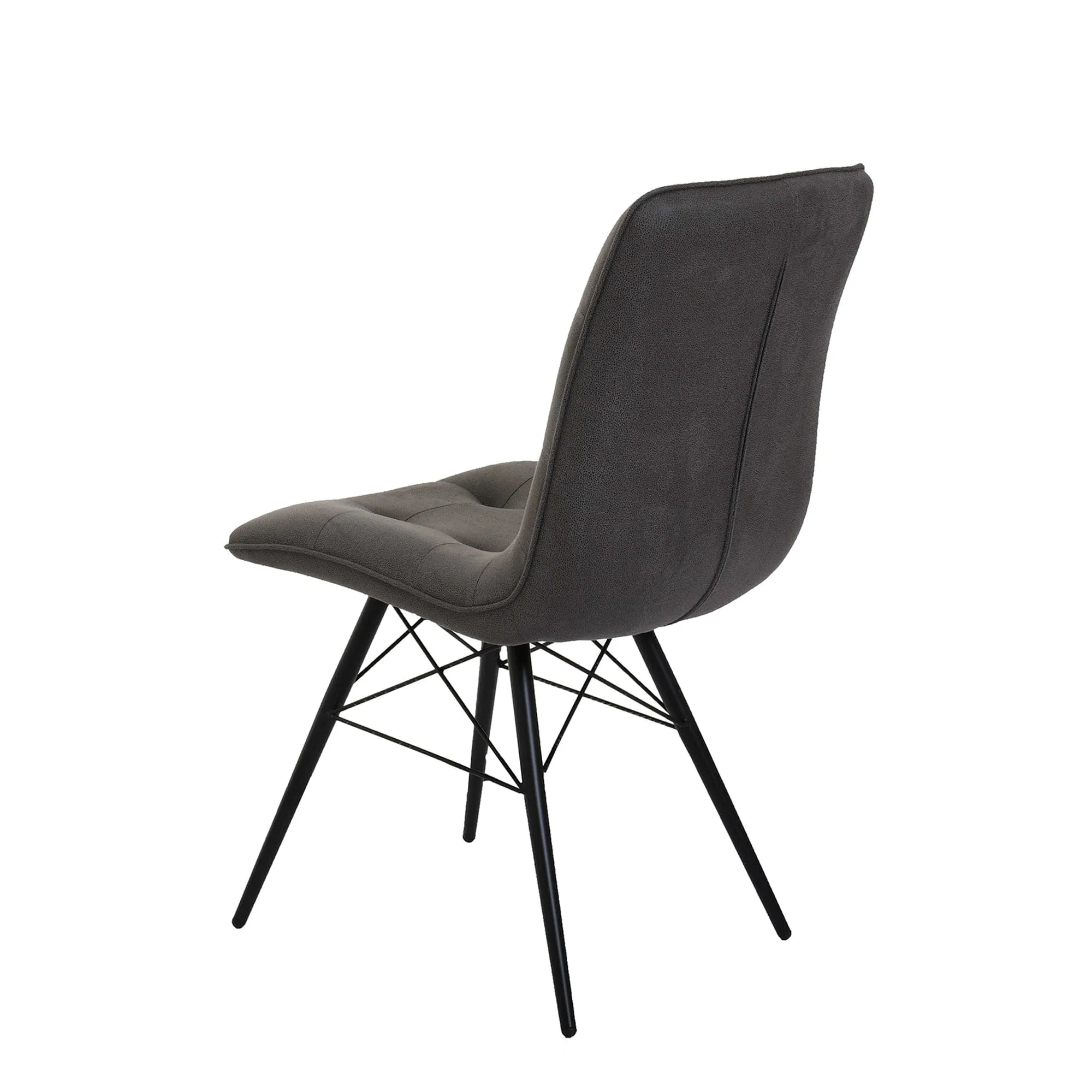 Aston - Dining Chair In Grey Fabric & Black Frame