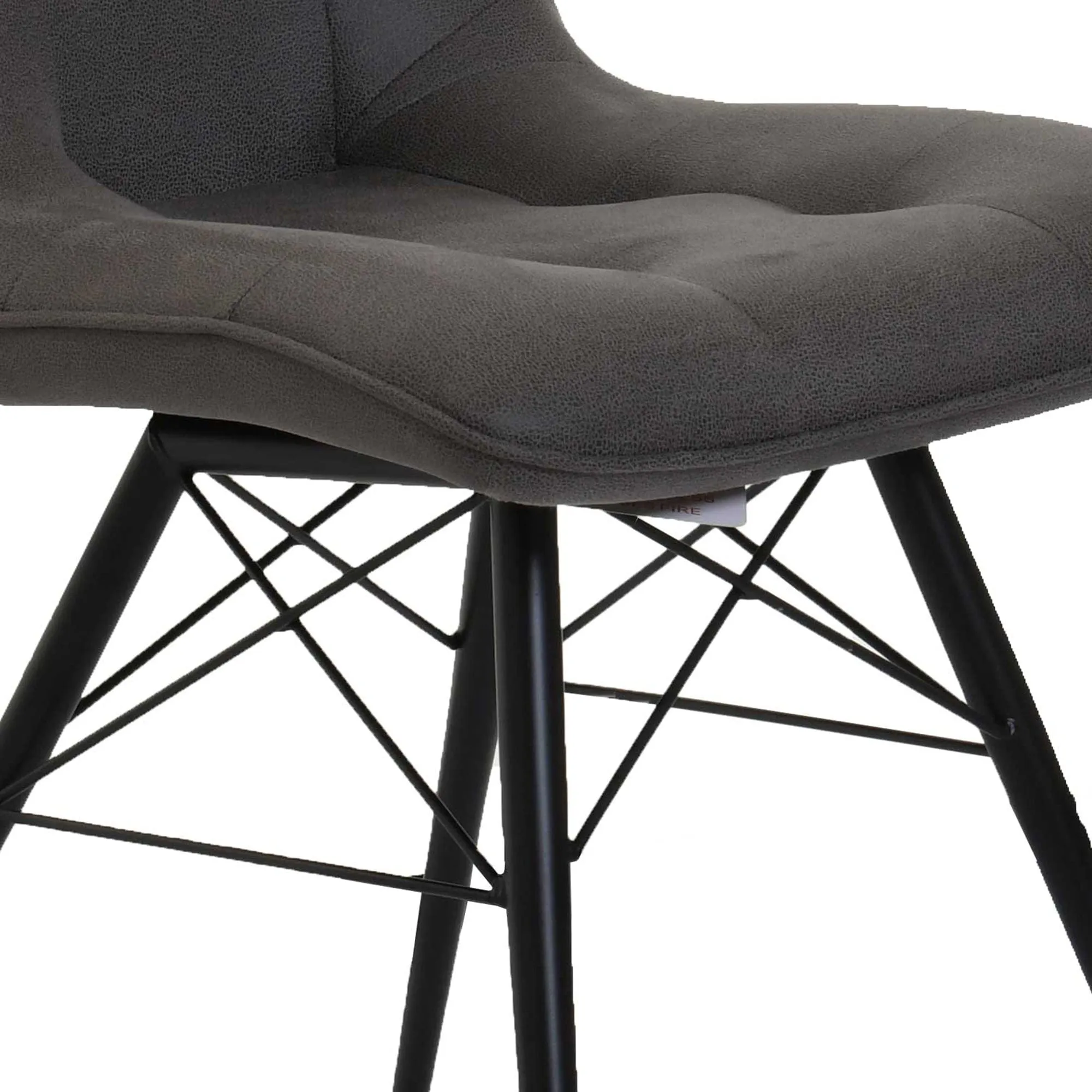 Aston - Dining Chair In Grey Fabric & Black Frame