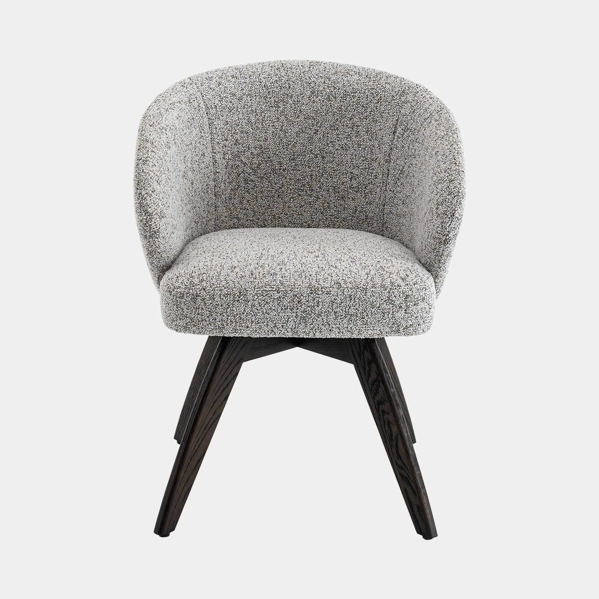 Augusta - Swivel Dining Chair In Grey Fabric With Dark Oak Leg
