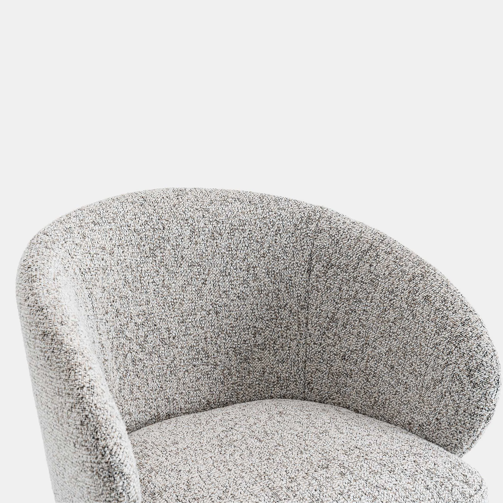 Augusta - Swivel Dining Chair In Grey Fabric With Dark Oak Leg