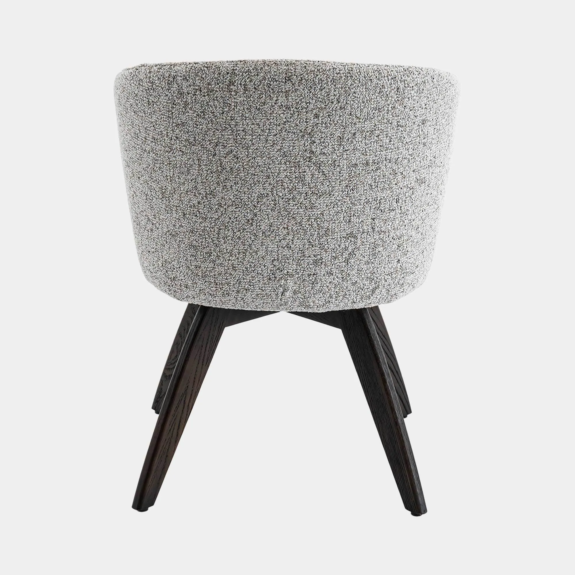 Augusta - Swivel Dining Chair In Grey Fabric With Dark Oak Leg