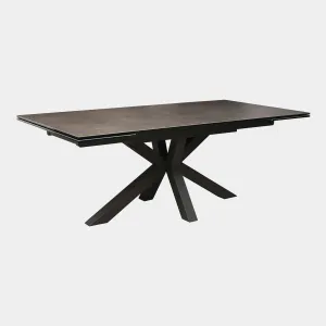 Bergamo - 200cm Extending Dining Table In Taupe Brown Ceramic