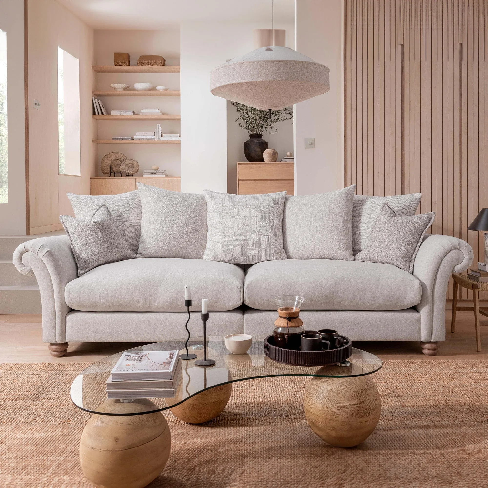 Beverley Hills - Extra Large Pillow Back Split Sofa In Fabric