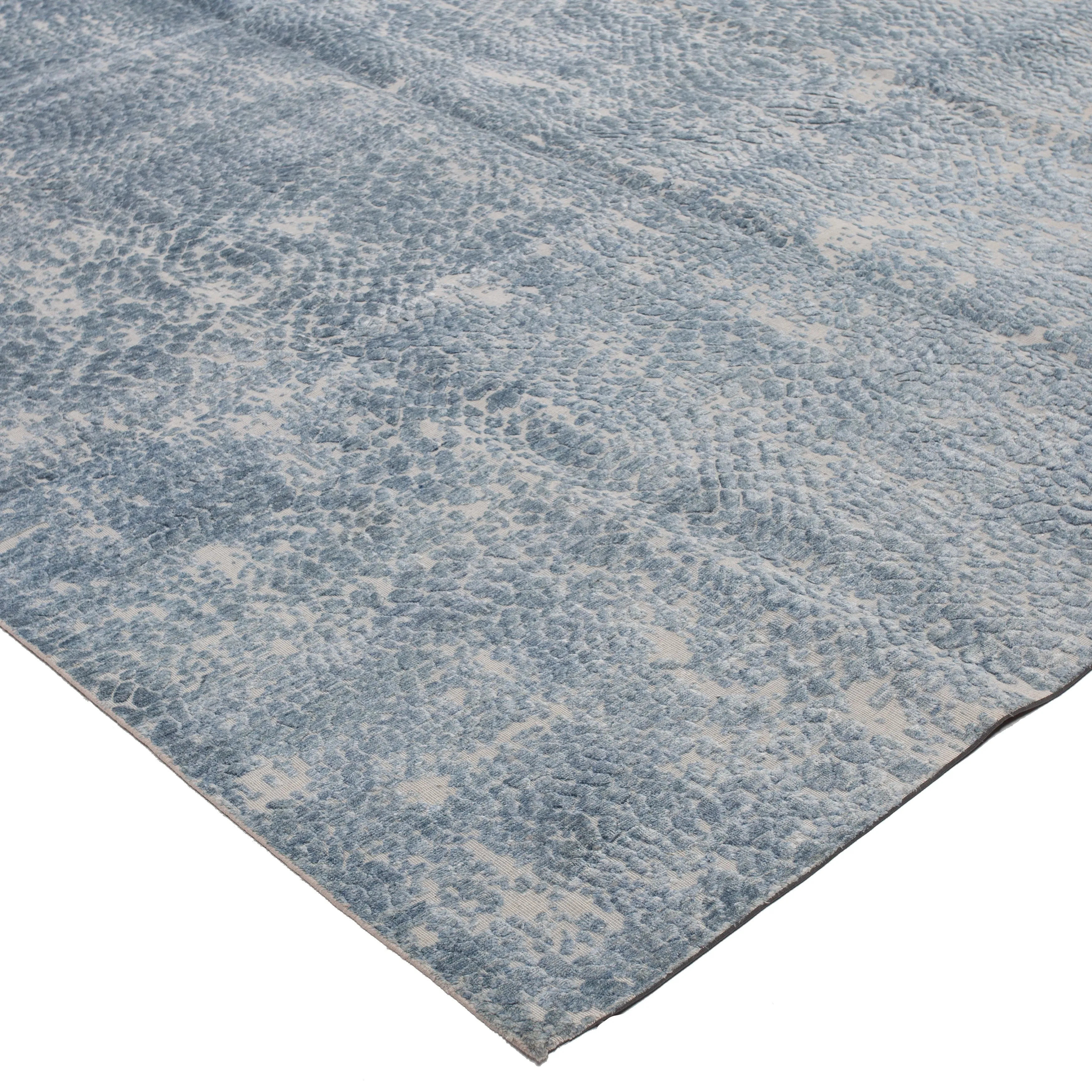 Blue Modern Wool Rug - 9'1" x 11'10"