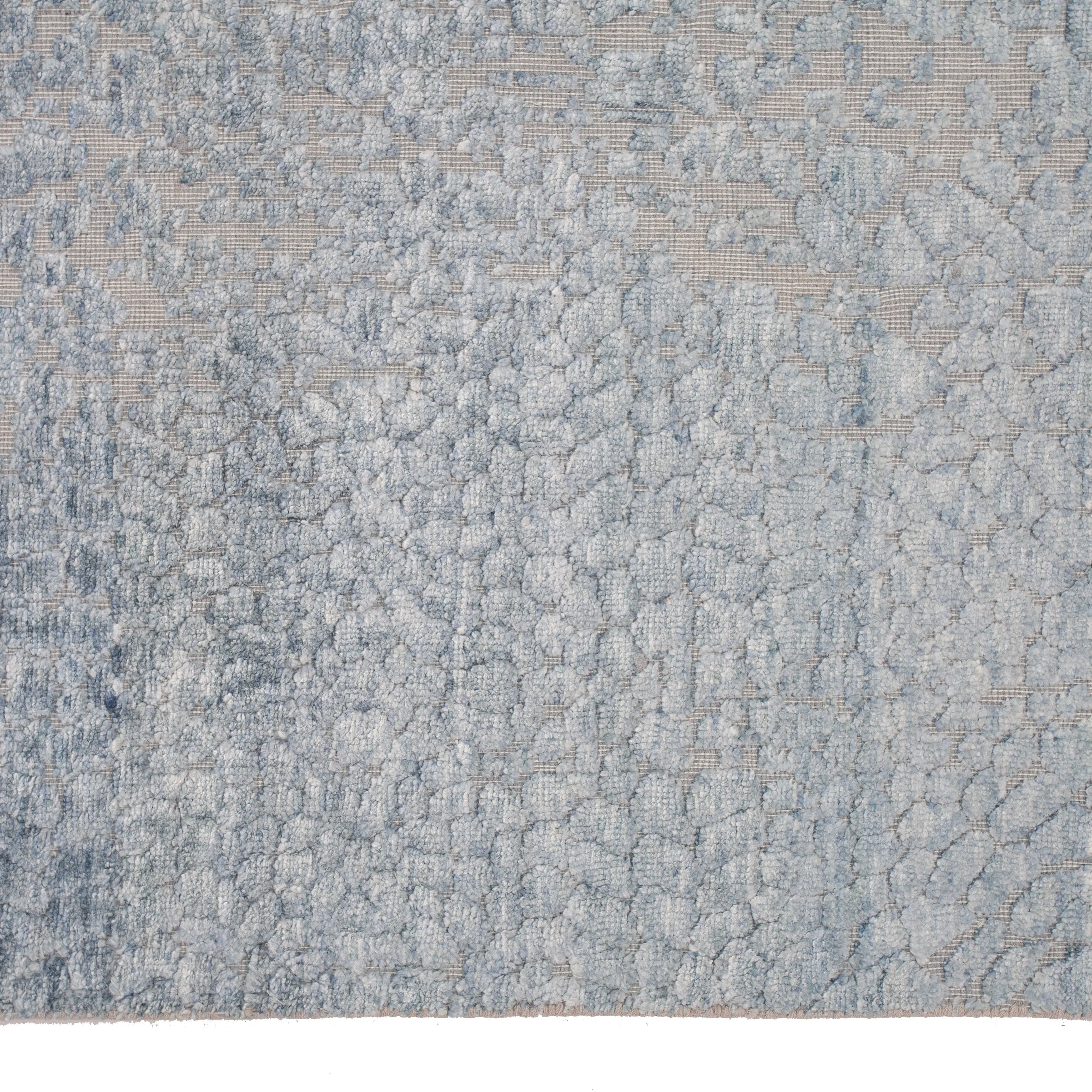 Blue Modern Wool Rug - 9'1" x 11'10"