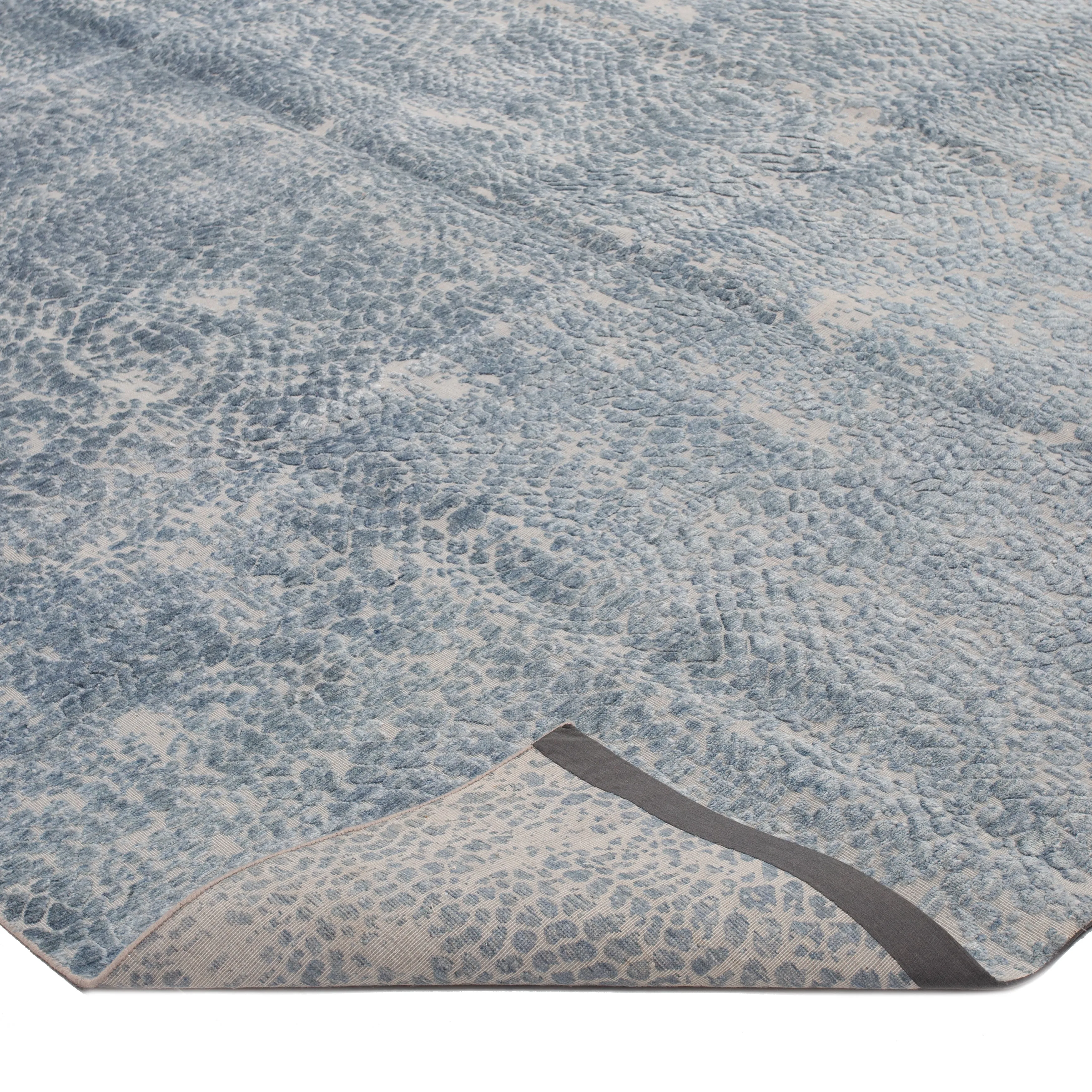 Blue Modern Wool Rug - 9'1" x 11'10"