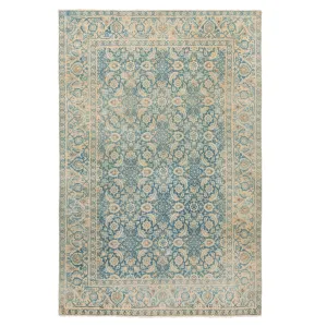 Blue Sabideh Traditional Turkish Vintage Rug - 4'5" x 6'6"
