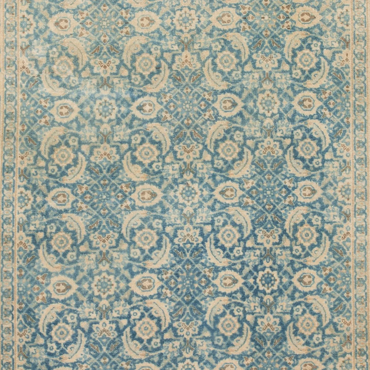 Blue Sabideh Traditional Turkish Vintage Rug - 4'5" x 6'6"