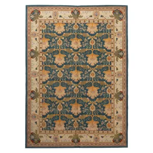 Blue Traditional Wool Rug - 9' x 12'7"
