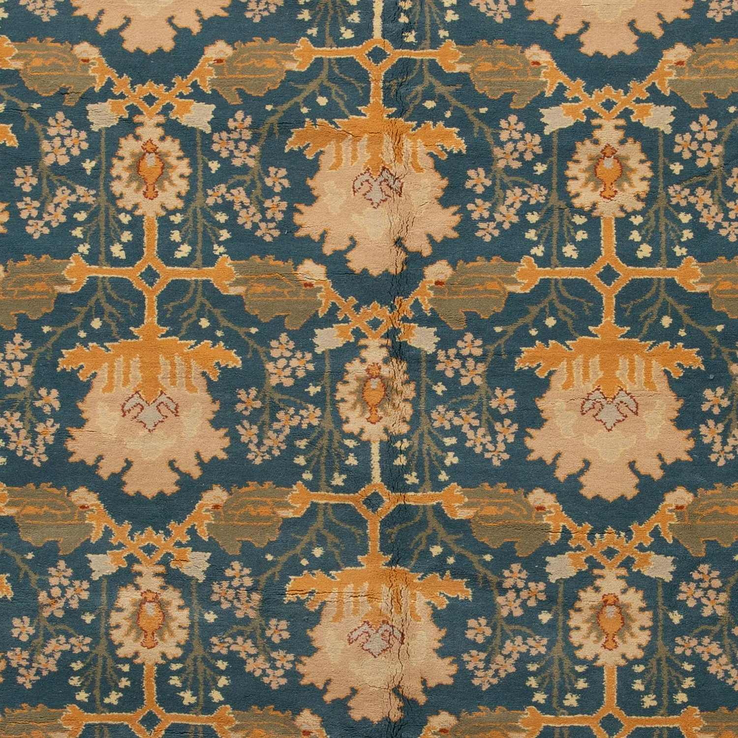 Blue Traditional Wool Rug - 9' x 12'7"