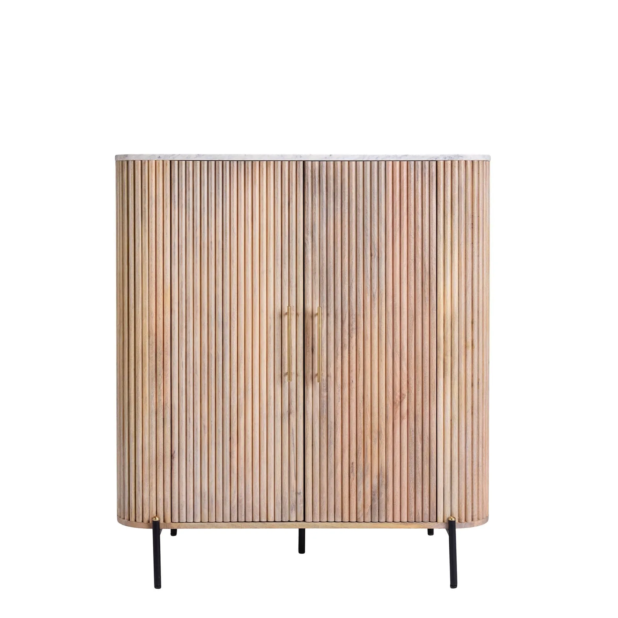 Bombay - 2 Door Highboard with Marble Top