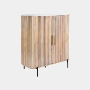 Bombay - 2 Door Highboard with Marble Top