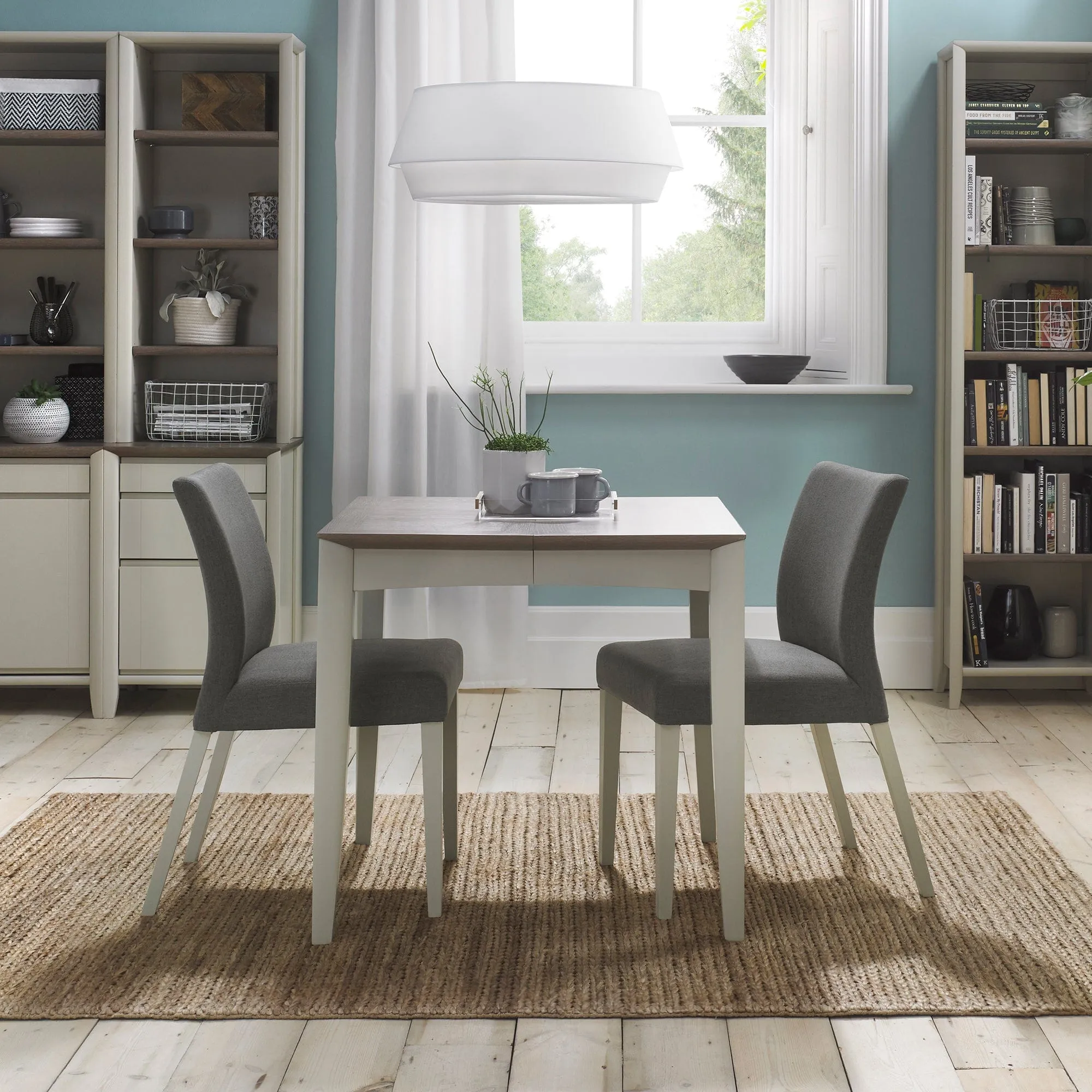 Bremen - Low Slat Back Dining Chair Grey Bonded Leather & Soft Grey Finish Leg
