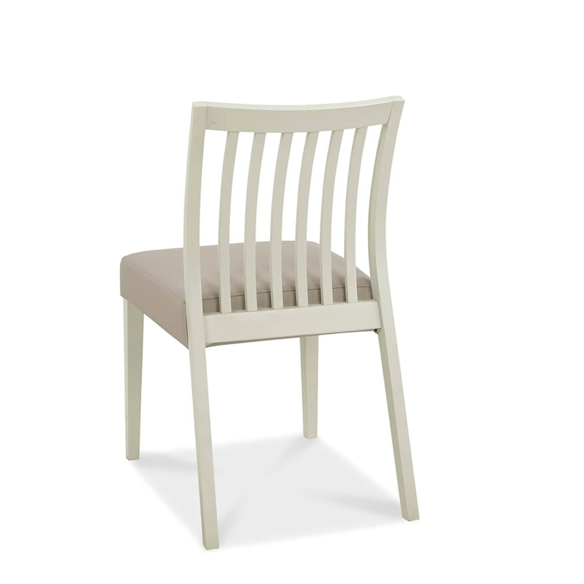 Bremen - Low Slat Back Dining Chair Grey Bonded Leather & Soft Grey Finish Leg