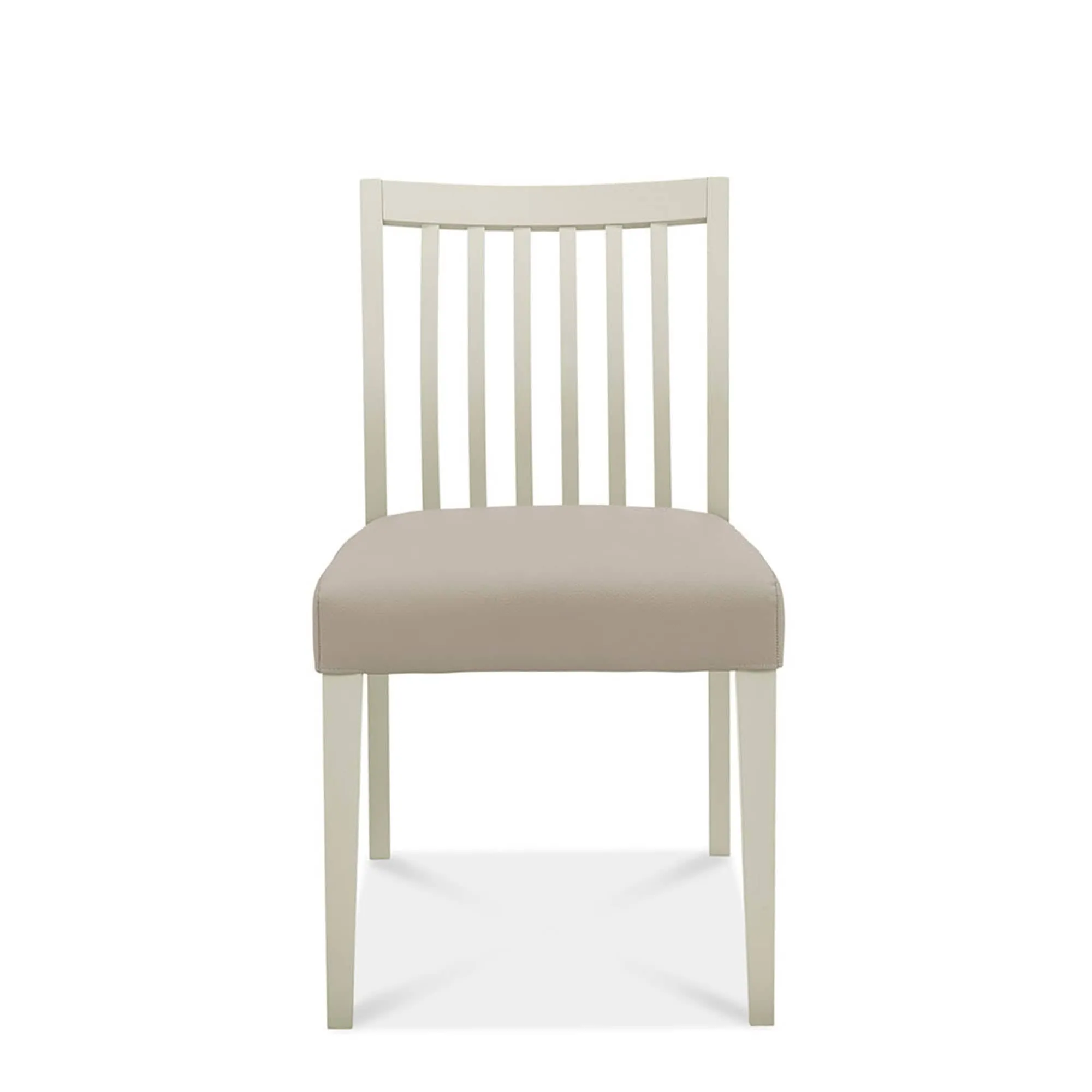 Bremen - Low Slat Back Dining Chair Grey Bonded Leather & Soft Grey Finish Leg