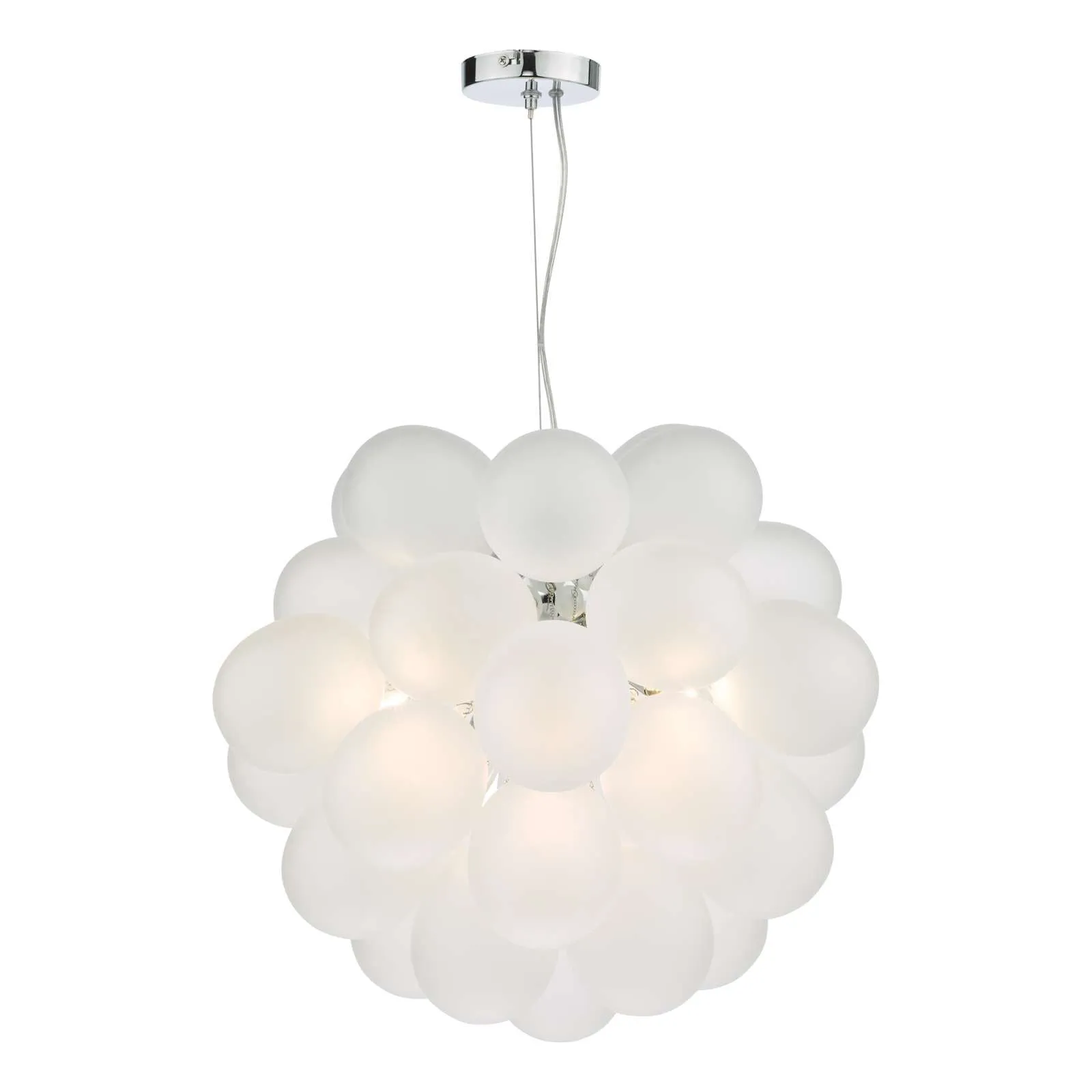 BUB0602 Bubbles 6 Light Pendant Polished Chrome & Frosted Glass
