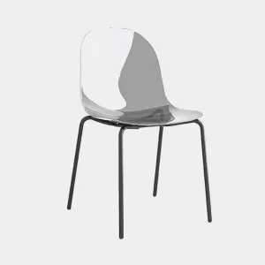 Calligaris Academy - Dining Chair In P266 Transparent Smoke Grey & P15 Matt Black Leg
