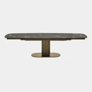 Calligaris Cameo - 200cm Extending Dining Table In P18C Calacatta Black Ceramic