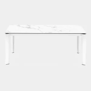 Calligaris Delta - Extending Dining Table In White Marble Ceramic