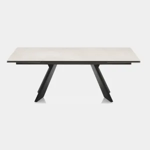 Calligaris Icaro - 160cm Extending Dining Table In Salt White Ceramic