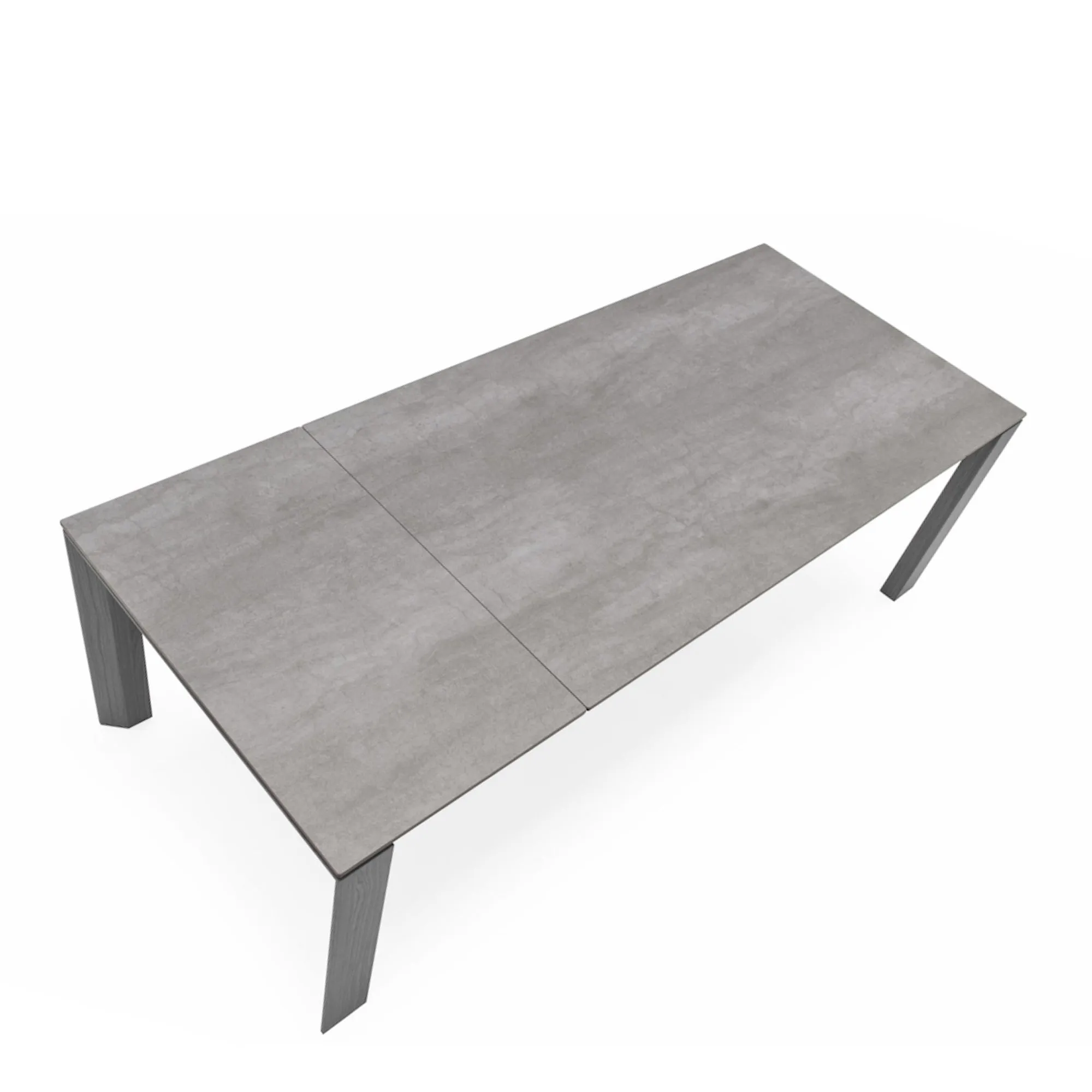 Calligaris Omnia - 160cm Extending Dining Table In P1C Cement Grey Ceramic