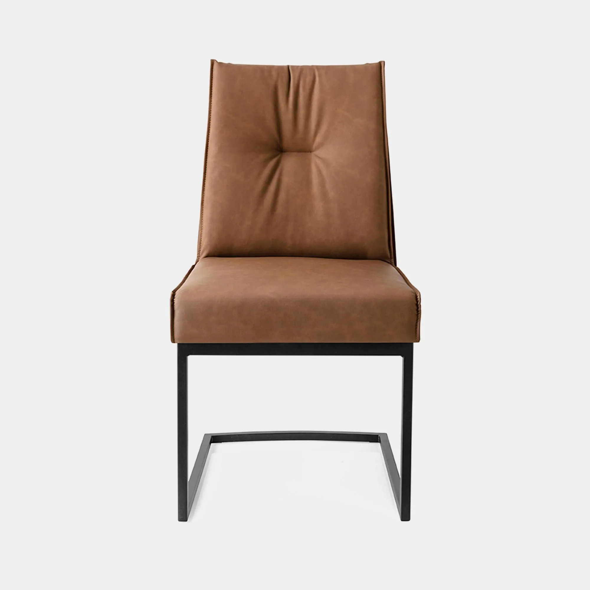 Calligaris Romy - Dining Chair In S0B Tobacco & P15 Matte Black Frame