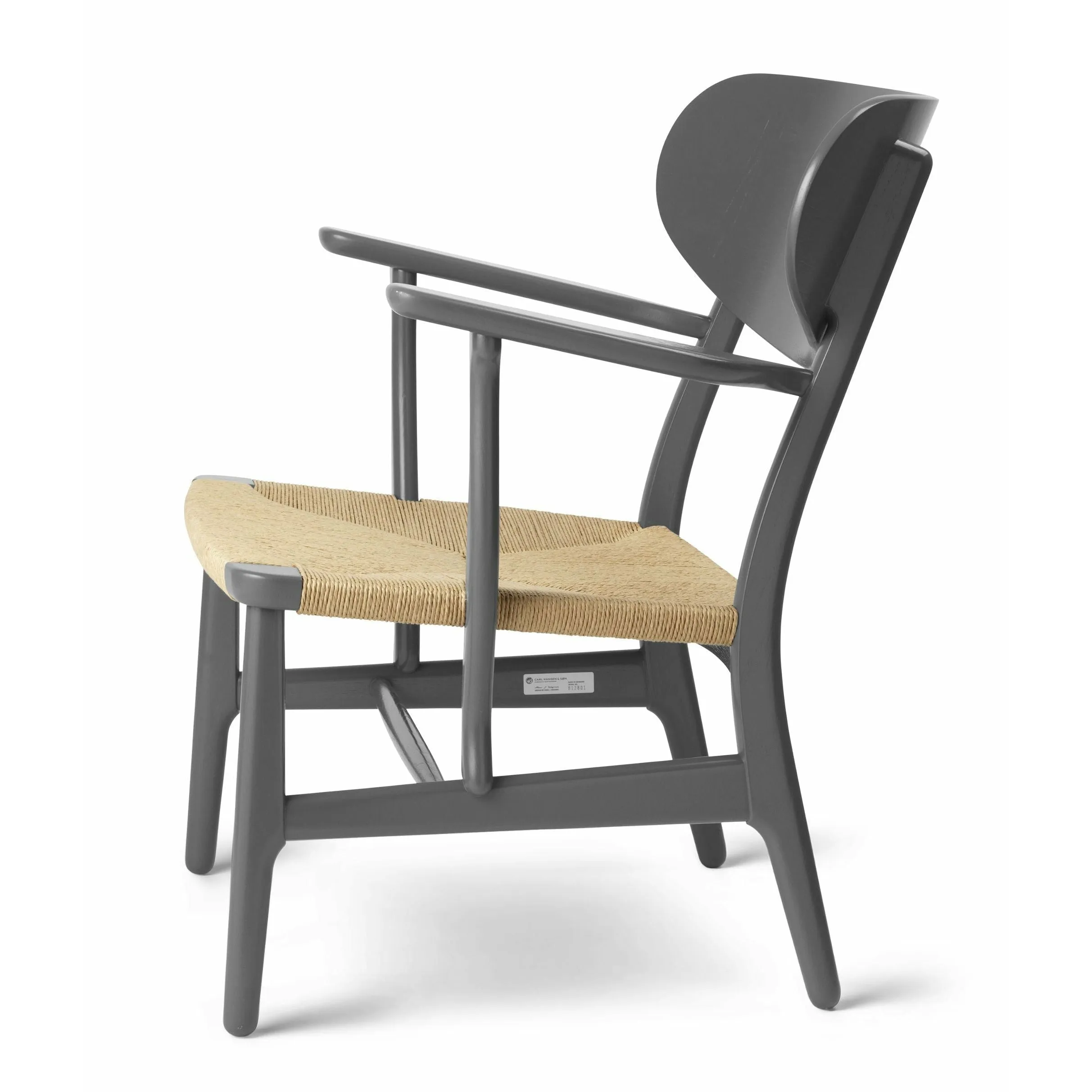 Carl Hansen Ch22 Lounge Chair Oak, Slate Brown/Natural Wicker