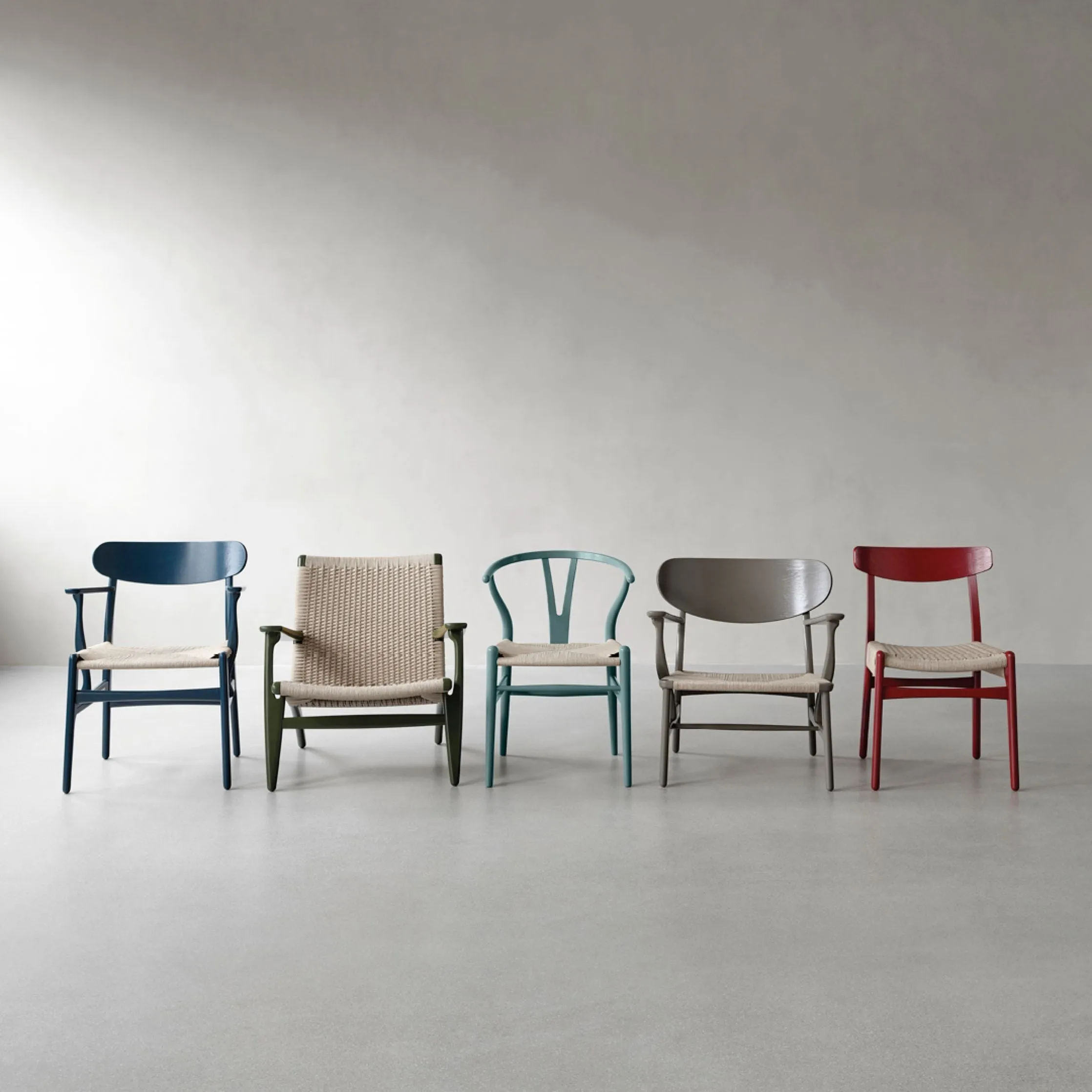 Carl Hansen Ch24 Wishbone Chair Oak, Falu Red/Natural Cord